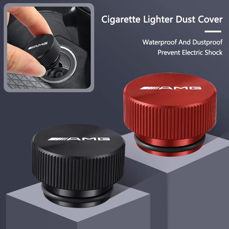 OQA4 Fashion Car Cigarette Lighter Cover Dustproof Decoration Cap For Mercedes Benz AMG W204 W205 W212 W213 W221 W177 W246 GLA GLC