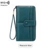 Women Wallets RFID Blocking Buckle Closure Minimalist Long Wallet - Clutch Purse Coin Pouch Card Holder