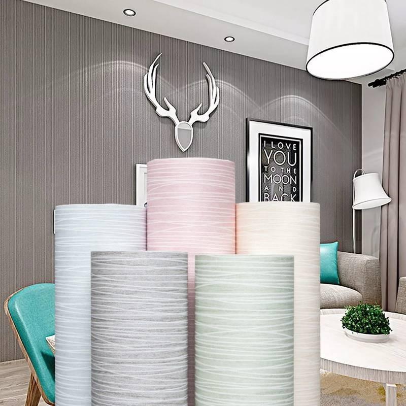 Современные Минималистичные Обои в Вертикальную Полоску Мягкий Бежевый, Нежно-Розовый и Светло-Голубой Нетканый Материал для Декора Гостиной, Спальни, Офиса