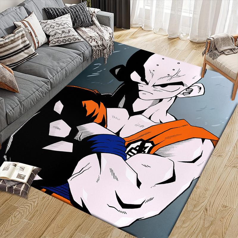 Dragon Ball Krillin Square Area Rug, Non-Slip Floor Mat for Home Decor, Perfect Gift for Dragon Ball Fans