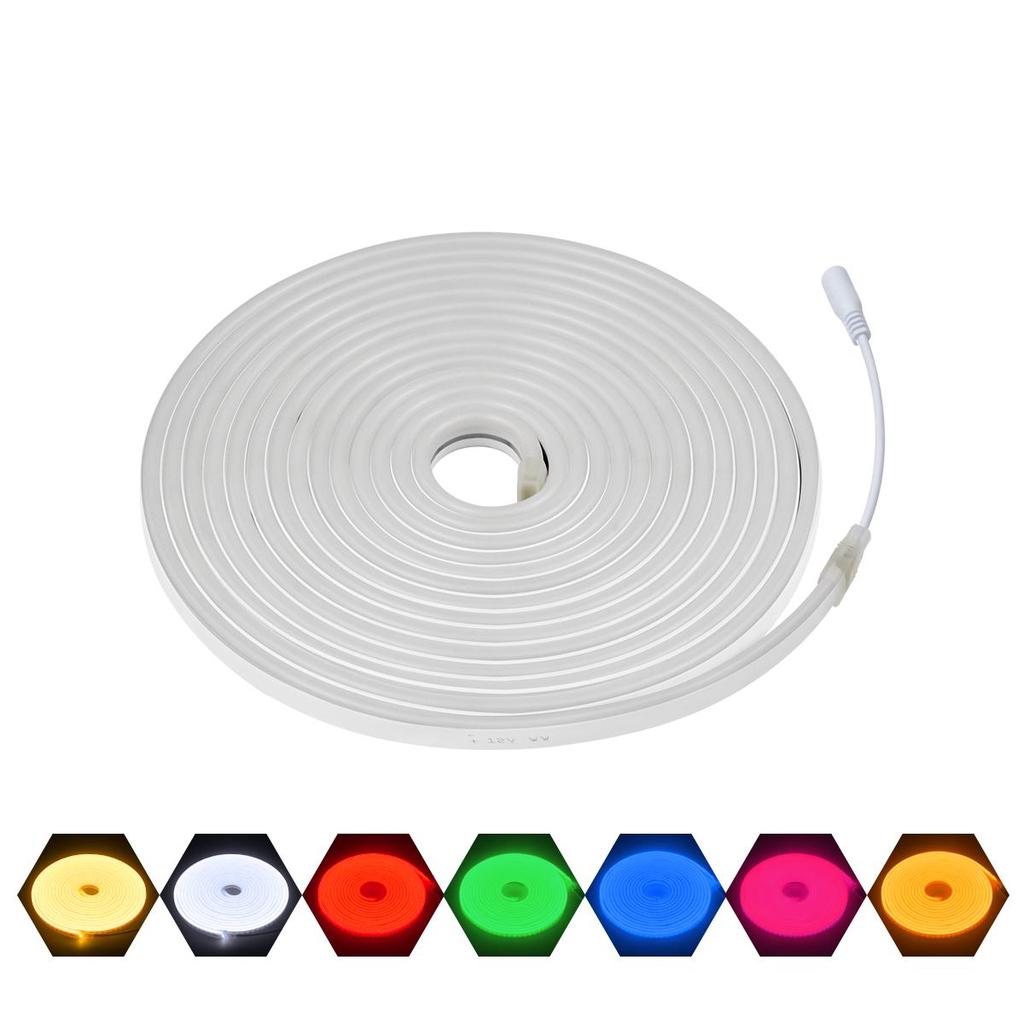 Неоновая лента постоянного тока, 12 В, водонепроницаемая неоновая вывеска, гибкая лента, трубчатая лампа, 6 Вт/м, светодиодная лента SMD2835, 120 светодиодов/м