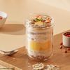 Multipurpose Kitchen Organizer With Spoon Dishwasher Safe Glass Jar Cereal Nut Yogurts Salad Cup Oatmeal Container