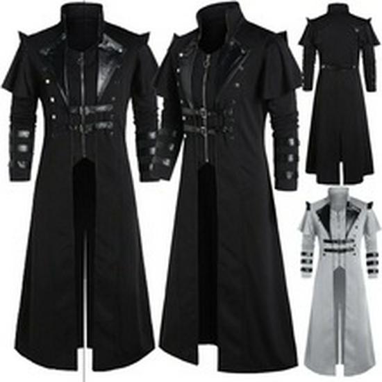 2023 Men's Irregular Trench Coat - Autumn/Winter Halloween Jacket W118