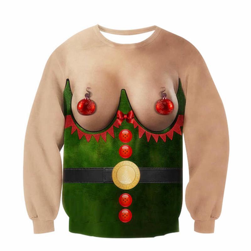 XXXL уродливый рождественский свитер, женский джемпер больших размеров, забавный свитшот с принтом, пуловер, свитера, осенне-зимняя одежда большого размера XXXL