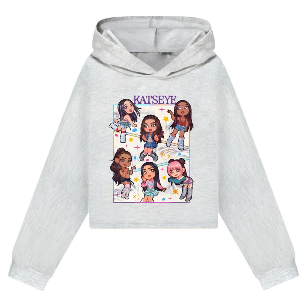 5299 Детские Толстовки с капюшоном для девочек с принтом KATSEYE