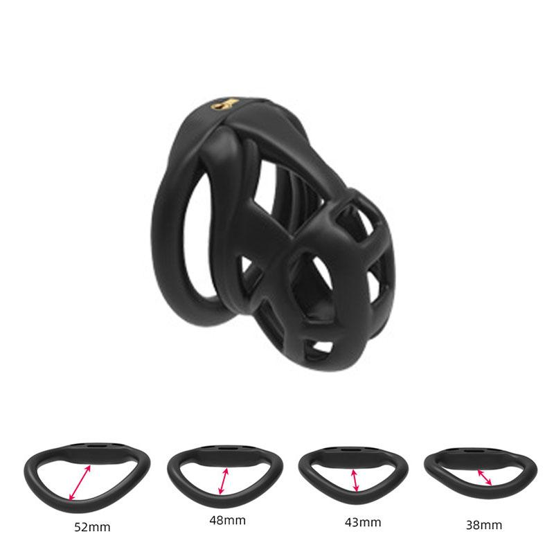 LUST Chastity Men's Lock Chaste Vessel Black Light Pvc Penile Ring Snap Ring Multi Size Cage SM Sex Toys BDSM 3D Invisible Lock