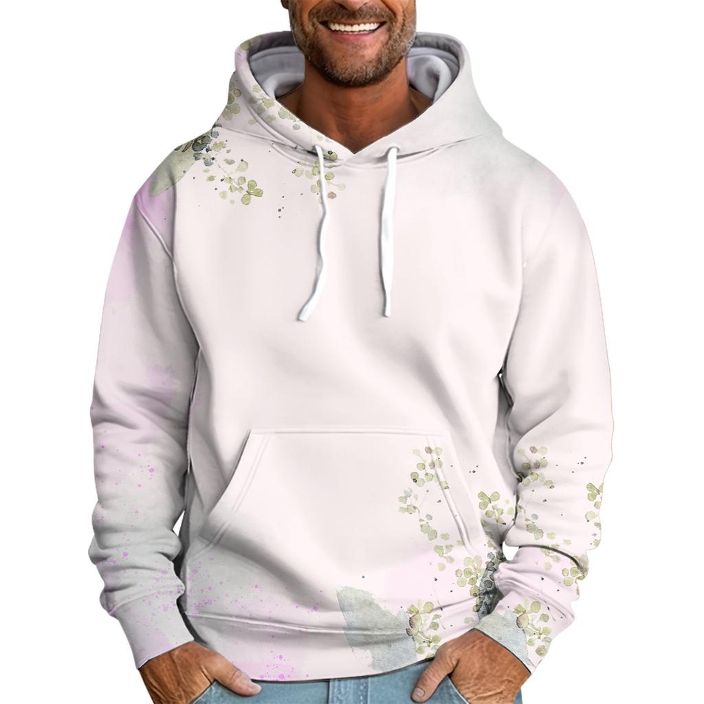 Men's Loose Printed Hooded Sweatshirt Men's Casual Fashion Sports Sweatshirt