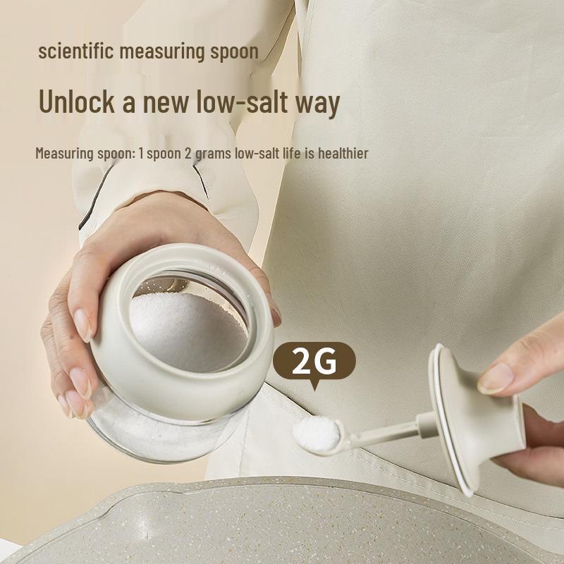 Moisture-Proof Spoon-Integrated Seasoning Bottle - Kitchen Sealed Glass Condiment Container