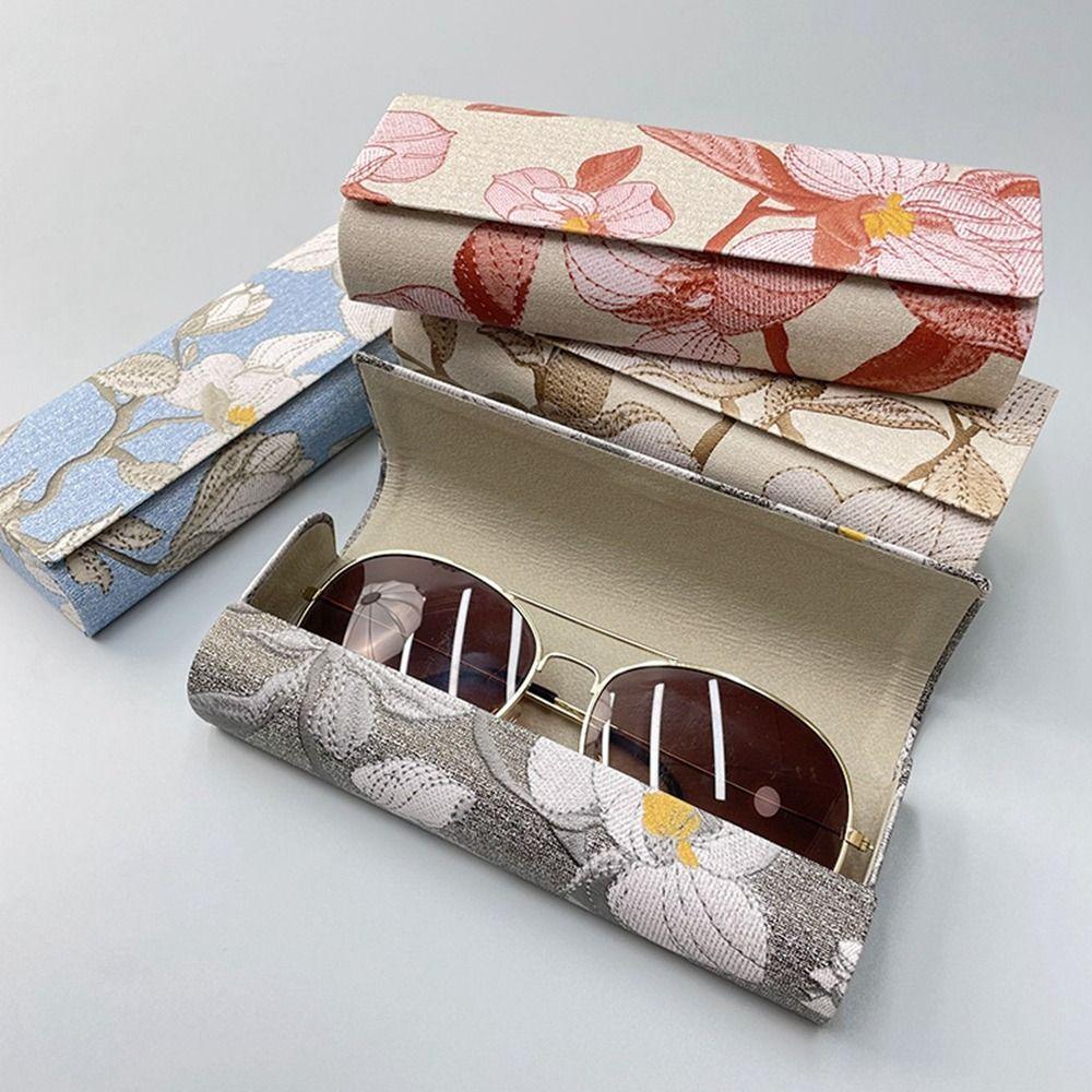 PU Leather Printing Glasses Case Flower Eyeglasses Holder Simple Printed PU Sunglasses Box Daily