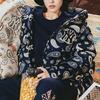 MLB FW22 Пуховая куртка с капюшоном на молнии и шнурке, с принтом кешью, короткая, унисекс, темно-синий 3ADJI0126-50NYD