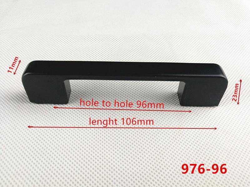 Hole Spacing 96mm Zinc Alloy Black Cabinet Handles American Style Kitchen Door Pulls Drawer Knobs Furniture Handle