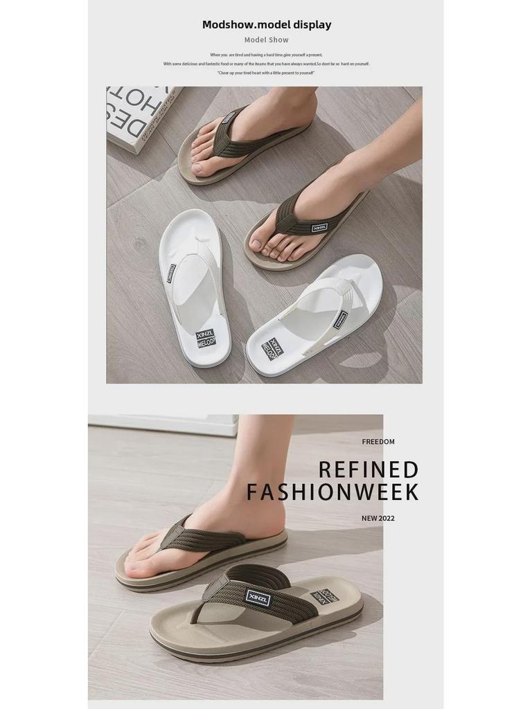 Мужские летние нескользящие повседневные шлепанцы для улицы и пляжа