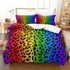 Three-Piece 3D Printed Leopard Print Leather Print Bedding Colorful Gradual Change Leopard Print Duvet Cover