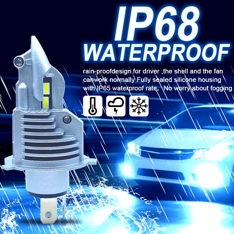 1 шт. светодиодные фары H4 9003 HB2 12 В лампы для светодиодных автомобильных ламп диодные дальний свет ближний свет авто класс чипы LM