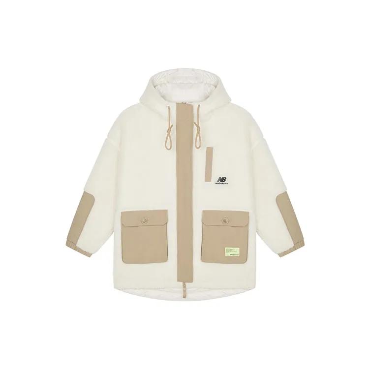 New Balance Velvet Jacket Velvet Jackets Women's Ivory Hooded Moderate (Unisex) Velvet Jackets AWJ21303 IV