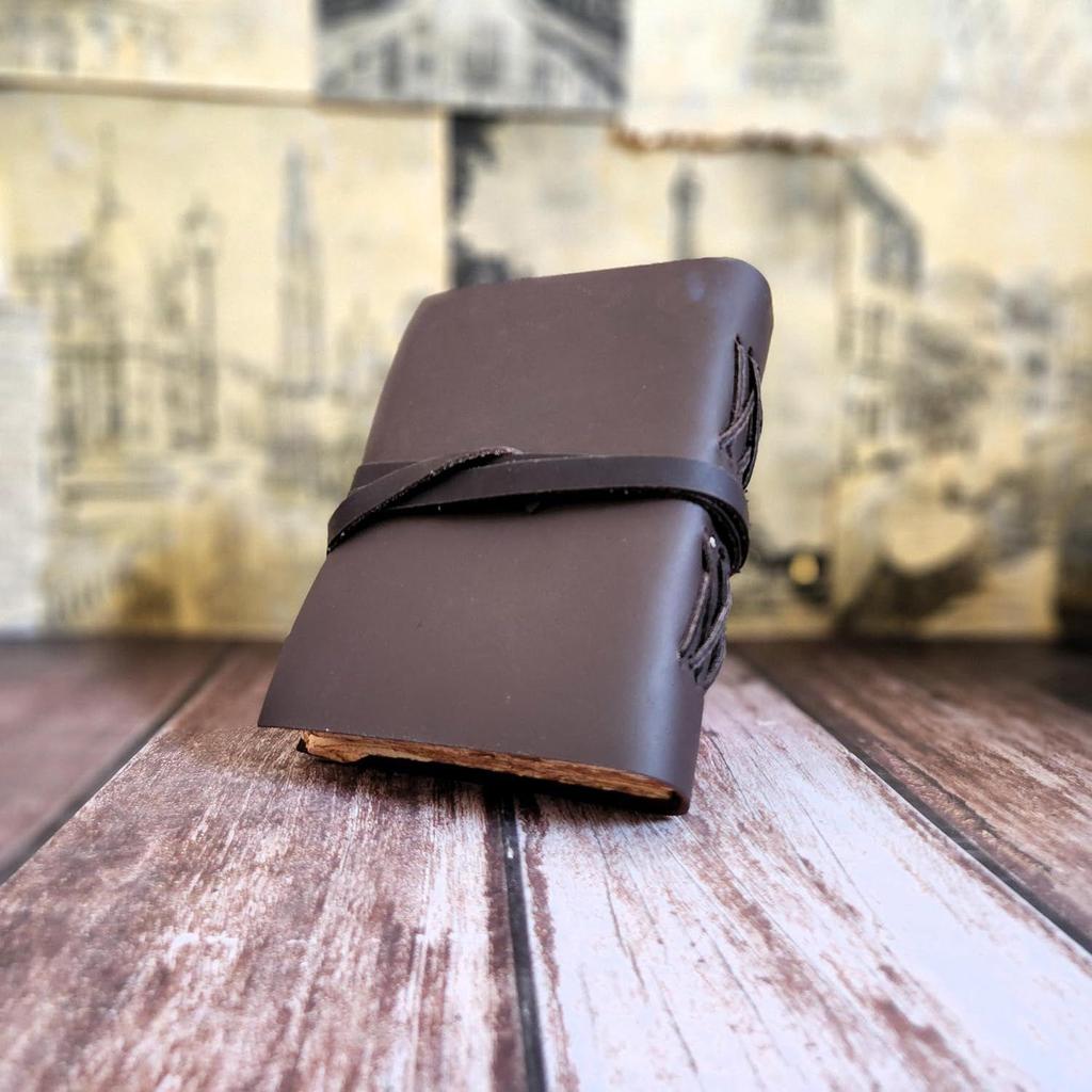 Real Leather Sketchbook Journal Dairy with 200 Deckle Edge Papers and Lace