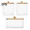 3Pcs Laundry Pods Container Clear Large Capacity Transparent Design Laundry Room Organization Containers with Bamboo Lids