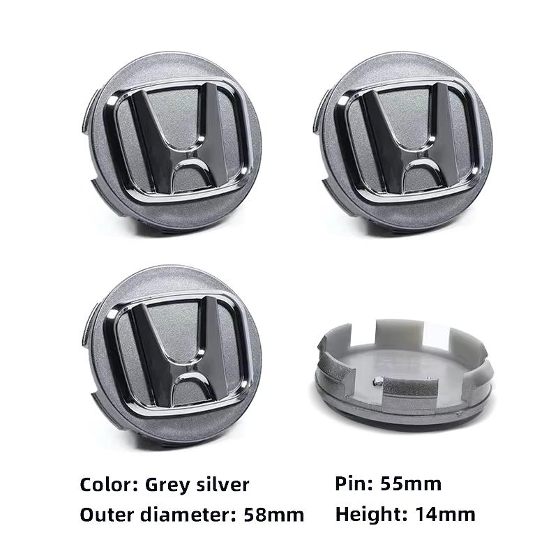 kymcz10 4Pcs Car Wheel Hub Cover Rim Center Cap Accessories For Honda Civic Fit Jazz Accord Pilot CRV Odyssey Passport City Shuttle HRV