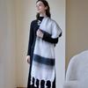 Striped Scarf Women's Autumn and Winter High Sense Imitation Mohair Color Warm Versatile Shawl Atmosphere Scarf