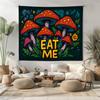 Eat Me Mushroom Tapestry – Trippy Psychedelic Wall Art – Bold Fungi Poster for Boho & Hippie Decor Wall Hanging