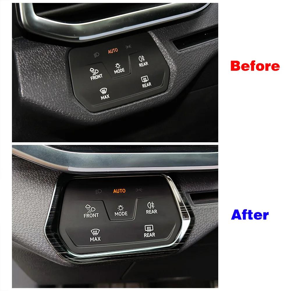 Для Volkswagen VW ID.4 ID4 2024 2024 2024 Накладка-кольцо на кнопку переключателя фар автомобиля, накладка, отделка, внутренняя деталь, наклейка для рестайлинга