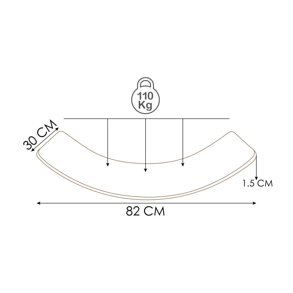 Balance Board Wooden Wobble Rocker Board Activity Body Balancing Training Toy Lama Wood