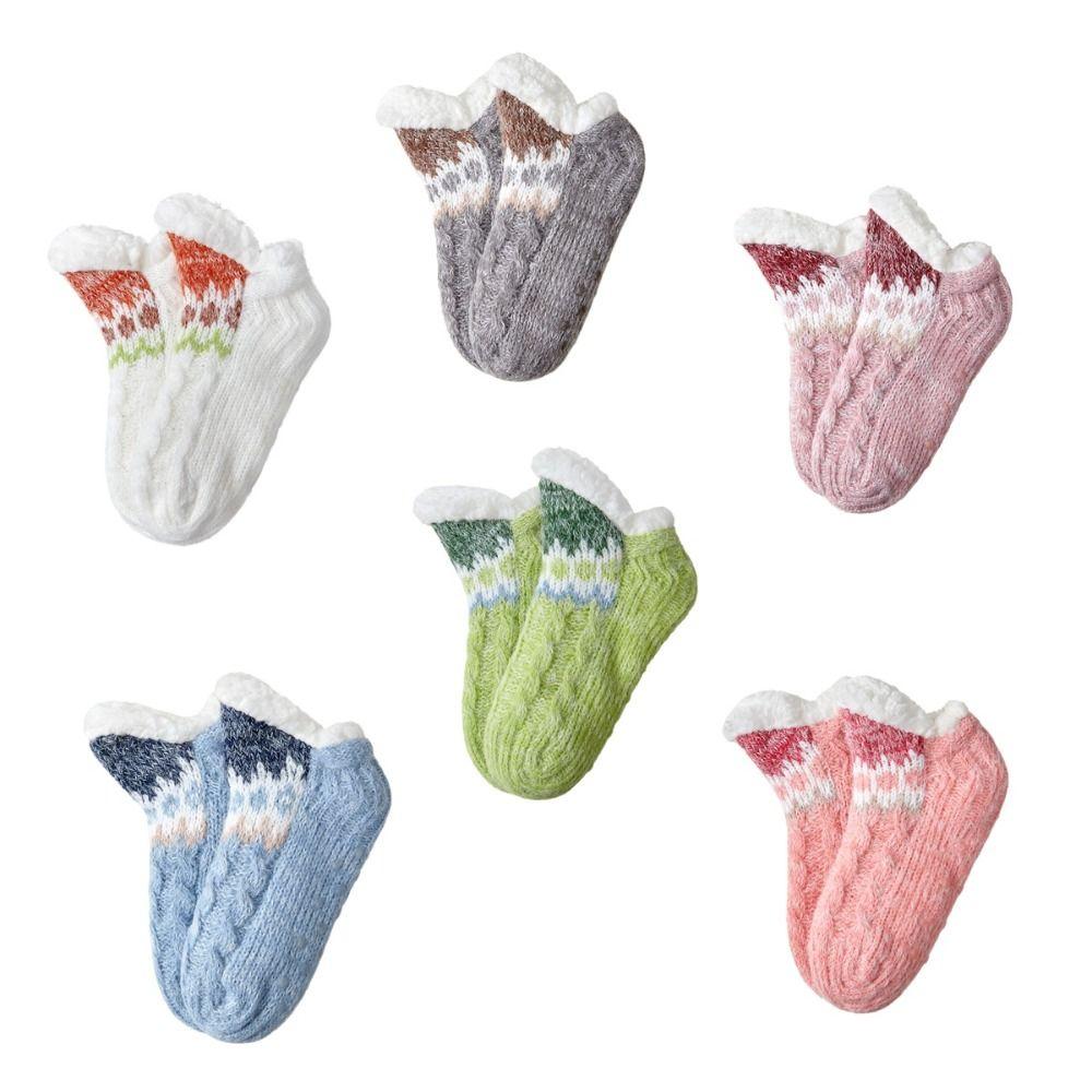 Plush Floor Socks Women Anti Slip Winter Fleece Socks Warm Slippers Socks  Female