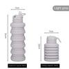 Silicone Athletic Bottle Outdoor Use Lightweight to Carry Handle Folding Bottle Retractable Water Bottle with Suction Nozzle
