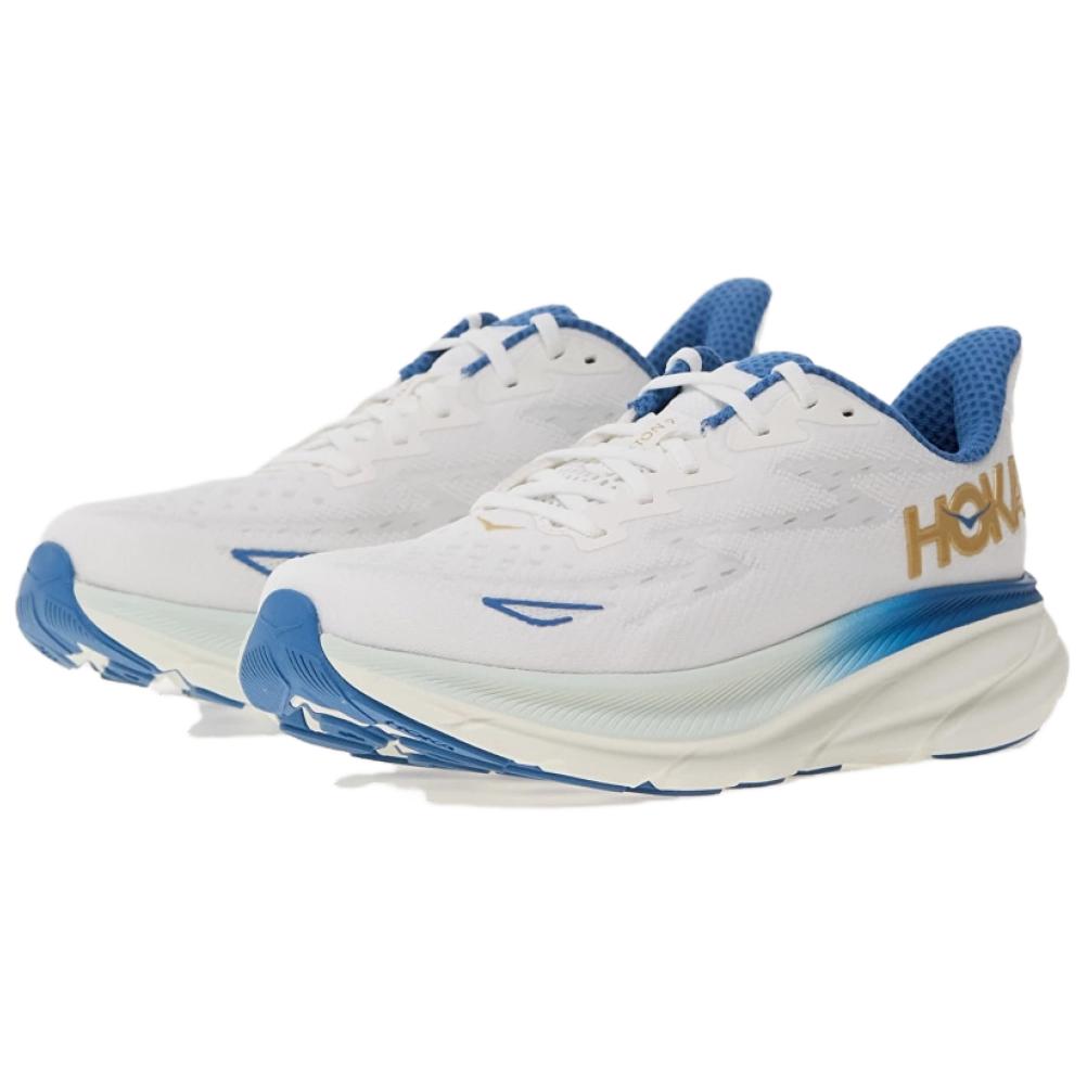 HOKA Clifton 9 2E Wide Frost Gold Men Sneakers White 1132210-FTG