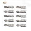 10Pcs Electric Hex Shank Screwdriver Bits PH1 PZ1 PH2 PZ2 PH3 PZ3 Magnetic Anti Slip 25mm For 1/4" Electric Hand Screwdriver