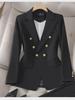 European & American Fashion Slim Suit Jacket with Metal Lion Head Buckle