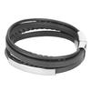 Мужской многослойный браслет 20,5 см, плетеный браслет, наручный браслет с магнитной застежкой(черный )