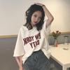 2025 Summer Women's V-Neck Short-Sleeve Casual T-Shirts, Printed Korean Style, Large Sizes Available