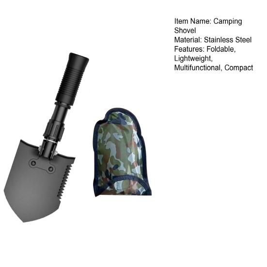 Multifunctional Folding Shovel High Durability Compact Size Portable Outdoor Digging Shovel Multi-Tool for Camping Backpacking
