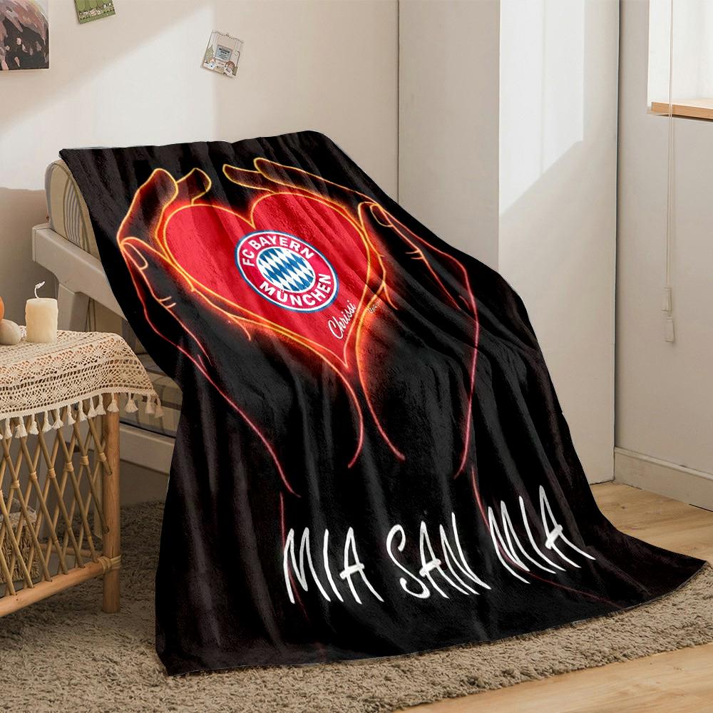 Bayern Munich Heart Design Set Designed Flannel blanket for bedroom, living room, sofa, and nap