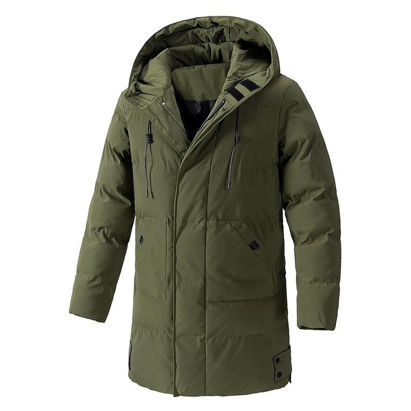 Зимние мужские куртки больших размеров 7XL 8XL, теплые стеганые куртки, модные мужские парки средней длины из хлопка и пуха, мужские термоветровки с капюшоном