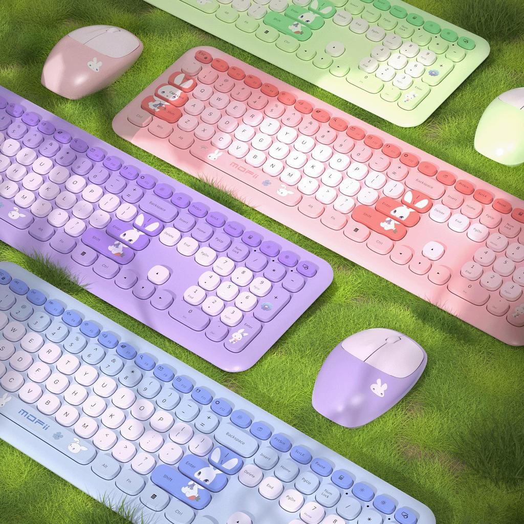 Mofii Wireless Keyboard and Mouse Set, 110-Key Full-Size Ultra-Thin, 2.4GHz, 1200 DPI USB Mouse, Suitable for Office Laptops