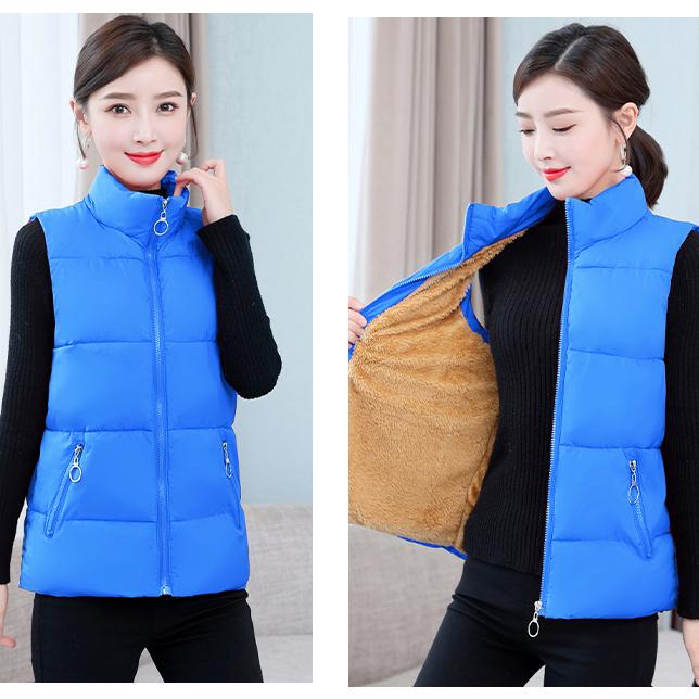 Thickened Warm Vest for Women Loose-Fit Sleeveless Coat with Short Padded or Autumn and Winter