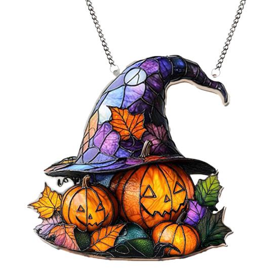 Хэллоуин Ведьма Шляпа Подвесное Украшение Витраж 2D Плоский Акрил