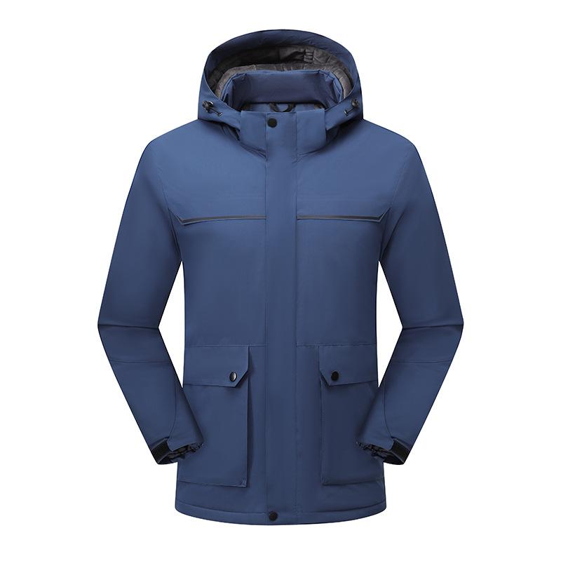 Outdoor Integrated Fleece Waterproof and Windproof Jacket for Men and Women, Warm and Thickened Jacket, Overalls