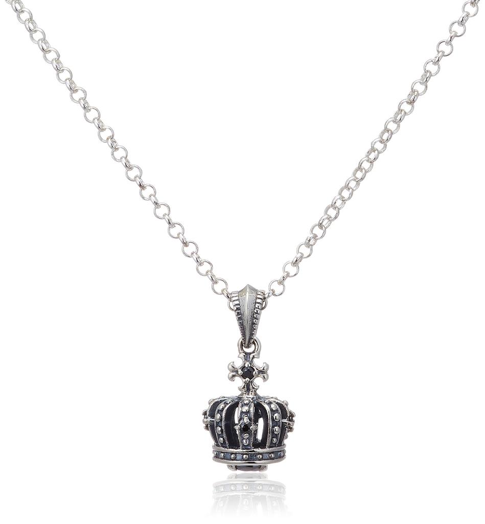 FREE STYLE Crown Motif Men's Silver Necklace FSP910-B00950