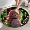 Classic Japanese-style cartoon Demon Slayer round rug, home soft decorative anti-slip yoga mat and chair mat, outdoor floor mat carpet K1