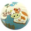 [P7417] - Designer Brooch 'Lilipoupettes' (cow Sheep) Turquoise Beige - 40 Mm