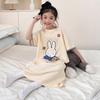 Cotton Short Sleeve Girls Nightgown Loose Sleepwear Kids Ages 8 Cartoon Print Breathable Pajama Dress