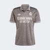 Мужская повседневная футболка с коротким рукавом Adidas Originals серии REAL MADRID, буквенная, угольно-серого цвета, для футбола