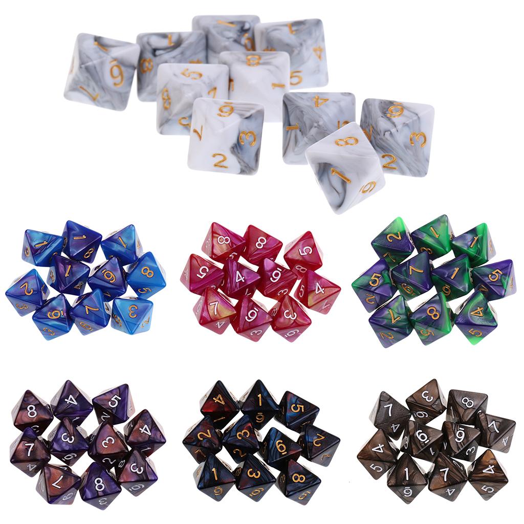 Set of 10 Octahedral Dice for Interactive Gaming Experience