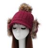 Женская зимняя вязаная шапка с помпоном Zhen Yueqi
