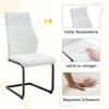 [Set of 2] Dining Chair in White Diamond Pattern: High Backrest + Comfortable Seat Cushion, Black Metal Frame Non-Slip and Durable