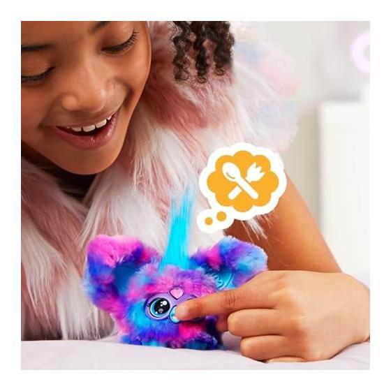 Hasbro Furby Furbrets Милый Мини-Друг, Более 45 Звуков, Язык Фёрби, Электрическая Плюшевая Игрушка, Для Мальчиков и Девочек, От 6 Лет, Веселая, Синий и