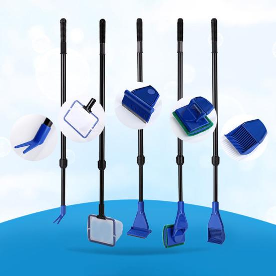 5 в 1 щетка для чистки стекла аквариума инструменты для рыбалки зажим для водной травы скребок с длинной ручкой набор для чистки